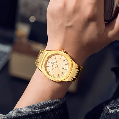 2025 Original Men’s All-Black Stainless Steel Watch – Luxury Classic Business Waterproof Quartz Wristwatch