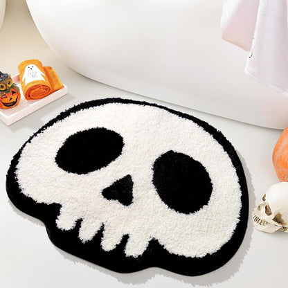 Halloween Bat-Shaped Soft Absorbent Rug ? Spooky Decorative Carpet for Home, Bathroom & Bedroom