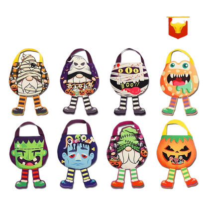 Halloween Candy Bag for Kids ? Pumpkin Printed Trick or Treat Tote
