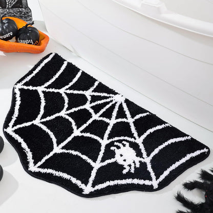 Halloween Bat-Shaped Soft Absorbent Rug ? Spooky Decorative Carpet for Home, Bathroom & Bedroom