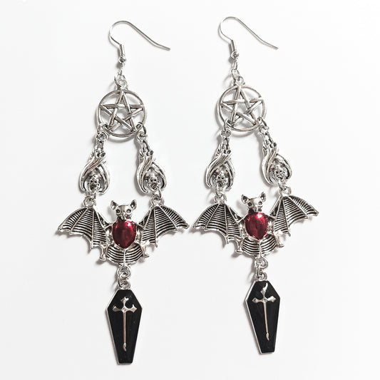 Bat Vampire Earrings ? Gothic Halloween Dangle Earrings for Women & Girls
