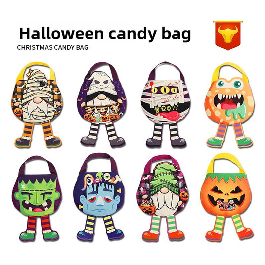 Halloween Candy Bag for Kids ? Pumpkin Printed Trick or Treat Tote